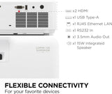 ViewSonic 4500 Lumens DLP WXGA Laser Projector, White - Certified Refurbished