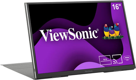 ViewSonic 16" 1200p IPS Wireless Portable Monitor with 2 Way Powered 60W USB C, 60 Hz, Black - Certified Refurbished