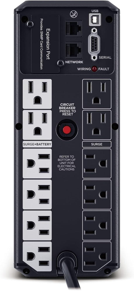CyberPower Intelligent LCD UPS Battery Backup and Surge Protector, 1500VA/900W, 12 Outlets 2 USB Ports, AVR - Certified Refurbished