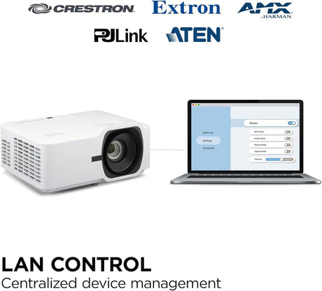 ViewSonic 4500 Lumens DLP WXGA Laser Projector, White - Certified Refurbished