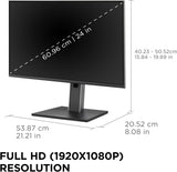 ViewSonic 24 Inch 1080p IPS Docking Monitor with Advanced Ergonomics, 100W USB C - Certified Refurbished