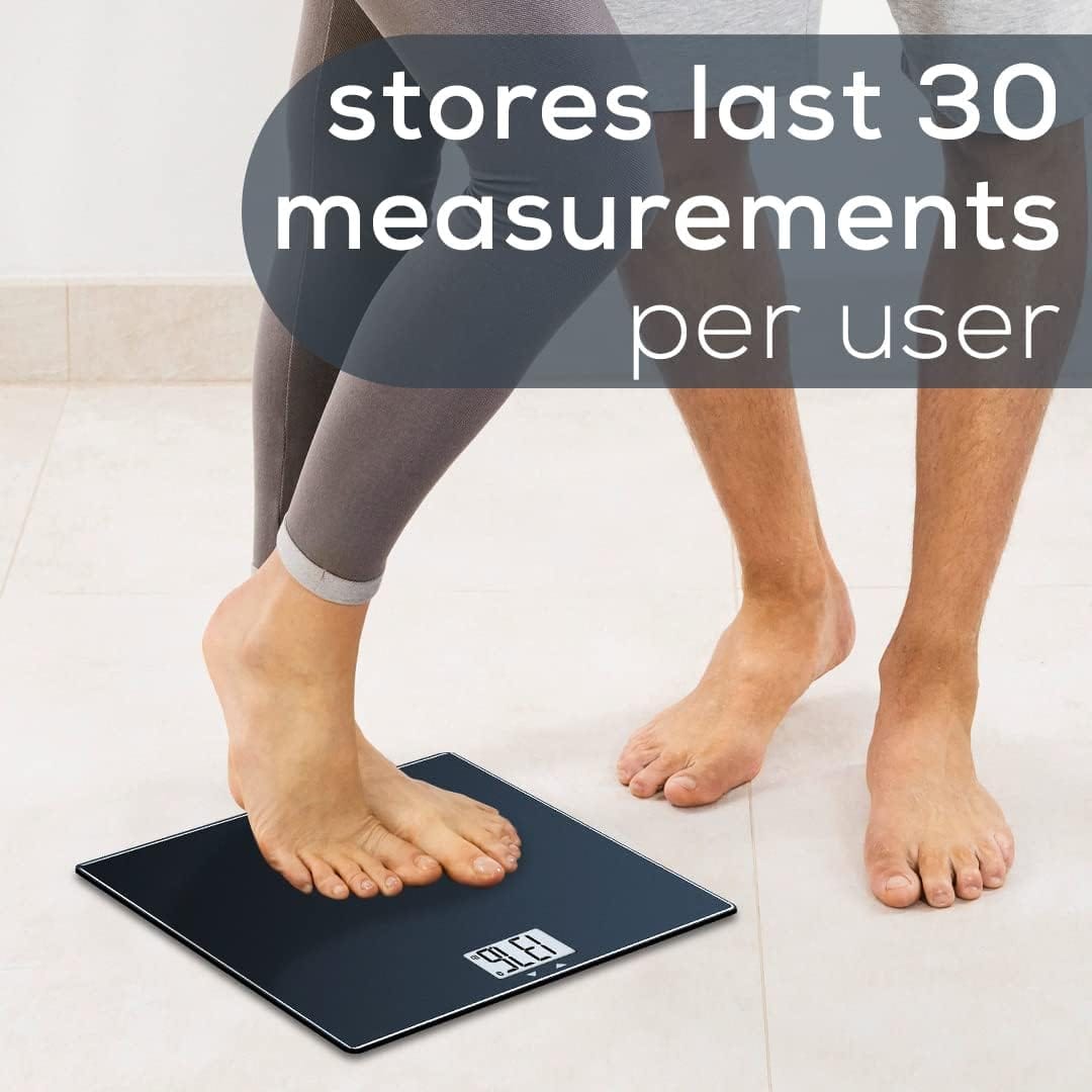 Beurer Bluetooth Glass Scale with BMI Measurement, Smart Digital Bathroom Scale Connects with Health App Analyzer, Black - Refurbished