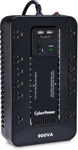 CyberPower Standby UPS Battery Backup and Surge Protector, 900VA/500W, 12 Outlets, 2 USB Charging Ports, Compact - Certified Refurbished