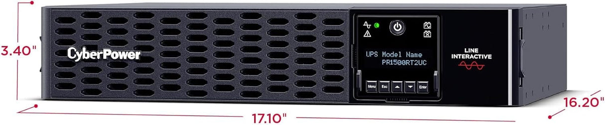 CyberPower Smart App Sinewave UPS Battery Backup and Surge Protector, 1500VA/1500W, 8 Outlets, 2U Rack/Tower - Certified Refurbished