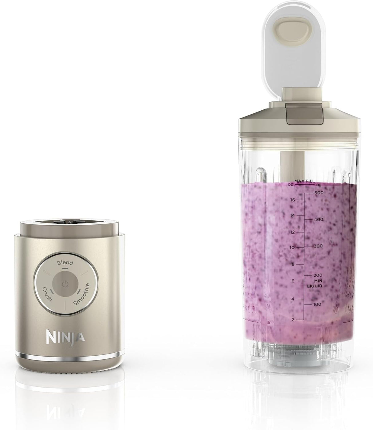 Ninja Blast Max Personal Cordless Blender for Smoothies, Blend, Ice Crush, 22 oz. Twist & Go Vessel, Cream - Certified Refurbished