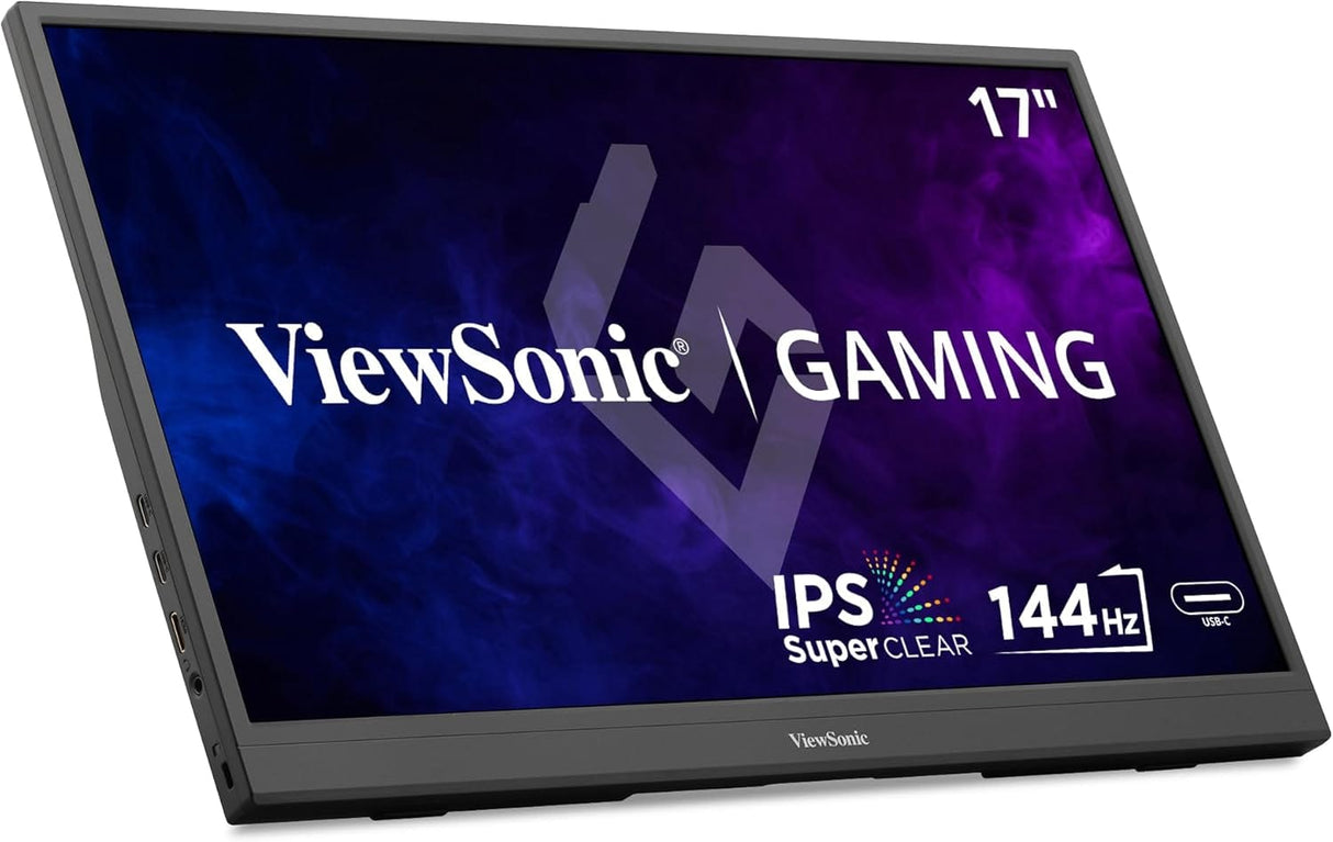 ViewSonic 17 Inch 1080p IPS Portable Gaming Monitor with 144Hz, AMD FreeSync,2 Way Powered 60W USB C, Mini HDMI - Certified Refurbished