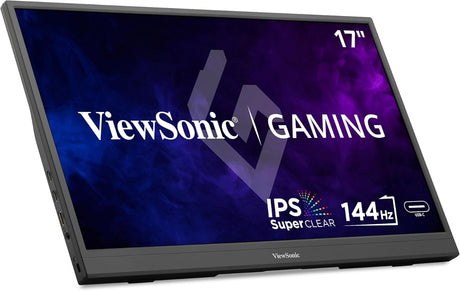 ViewSonic 17 Inch 1080p IPS Portable Gaming Monitor with 144Hz, AMD FreeSync,2 Way Powered 60W USB C, Mini HDMI - Certified Refurbished