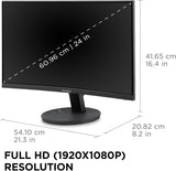 ViewSonic 24 Inch Full HD 1080p Frameless Curved Monitor - Certified Refurbished