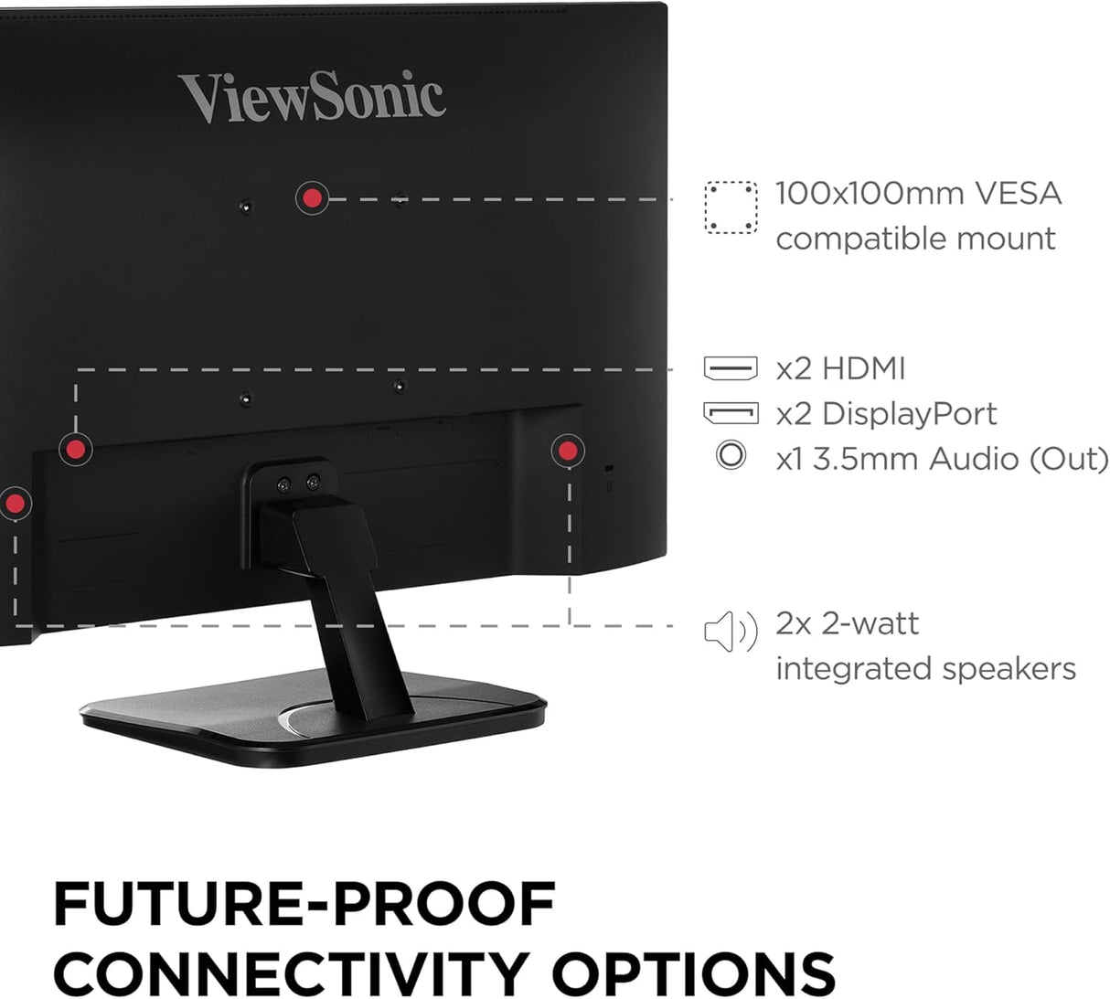 ViewSonic 27" IPS 4K Monitor with Ultra-Thin Bezels, 60 Hz, Black - Certified Refurbished