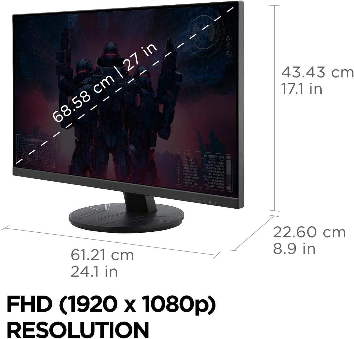 ViewSonic 27" 1080p 1ms 120Hz IPS Gaming Monitor, Black - Certified Refurbished