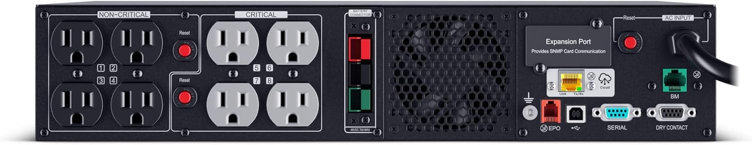 CyberPower Smart App Sinewave UPS Battery Backup and Surge Protector, 1500VA/1500W, 8 Outlets, 2U Rack/Tower - Certified Refurbished