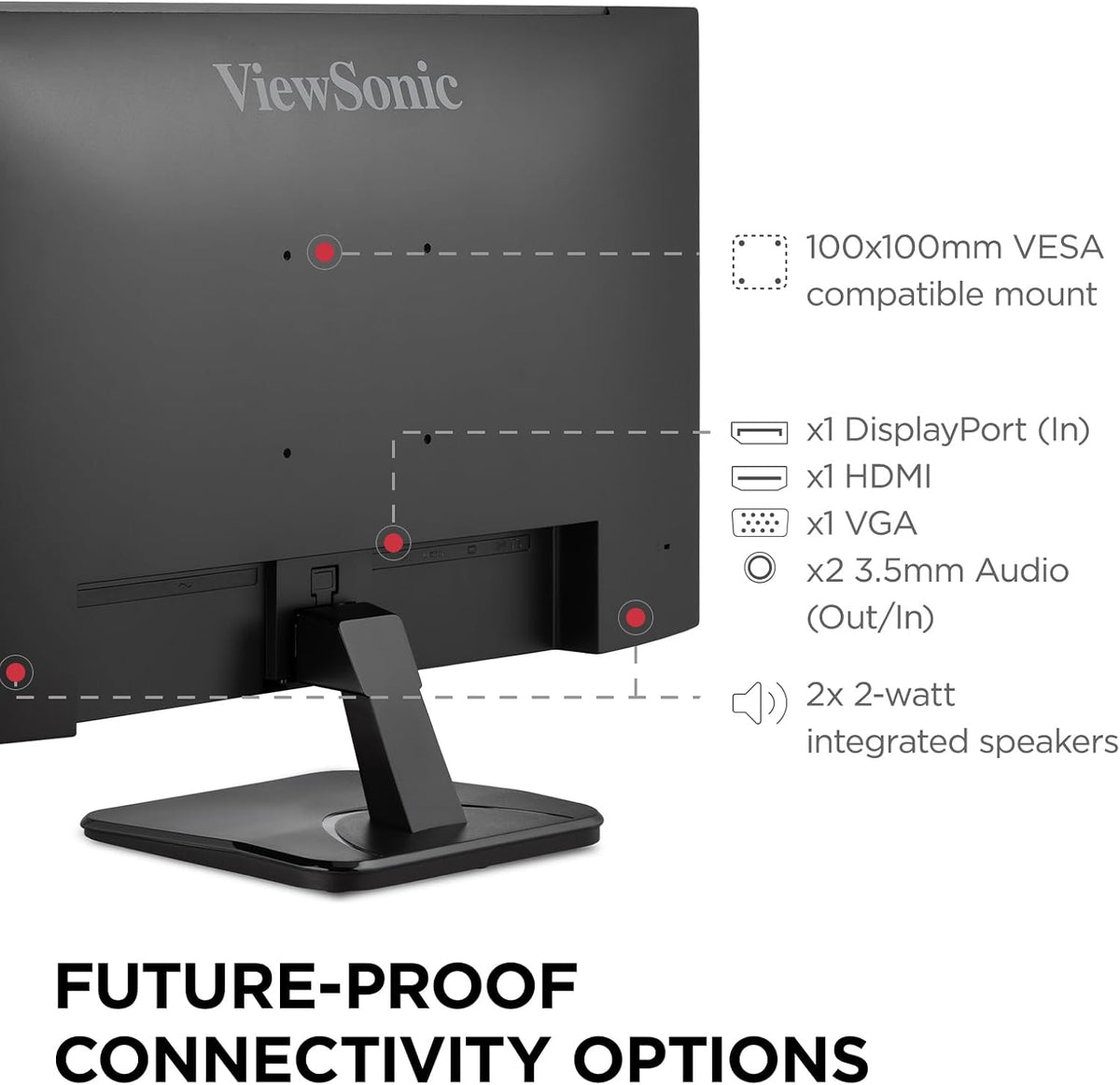 ViewSonic 27 Inch IPS 1080p Monitor with 120Hz, Eye Care, HDMI, DisplayPort, and VGA Inputs for Home and Office - Certified Refurbished