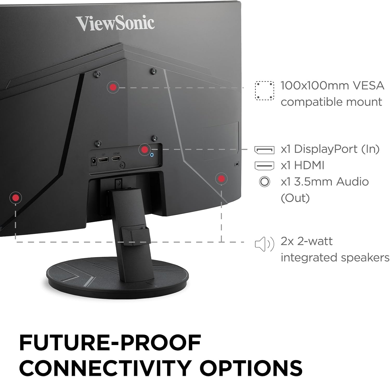 ViewSonic 24 Inch Full HD 1080p Frameless Curved Monitor - Certified Refurbished