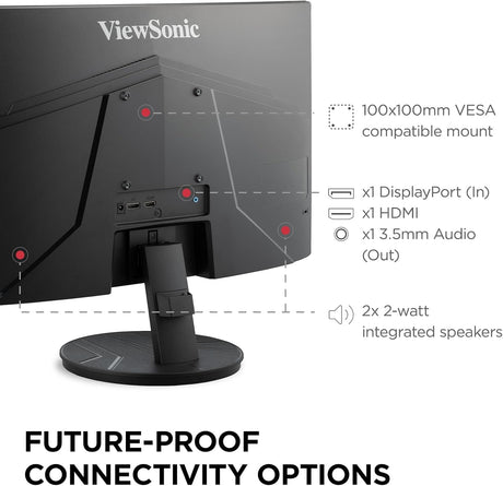 ViewSonic 24 Inch Full HD 1080p Frameless Curved Monitor - Certified Refurbished