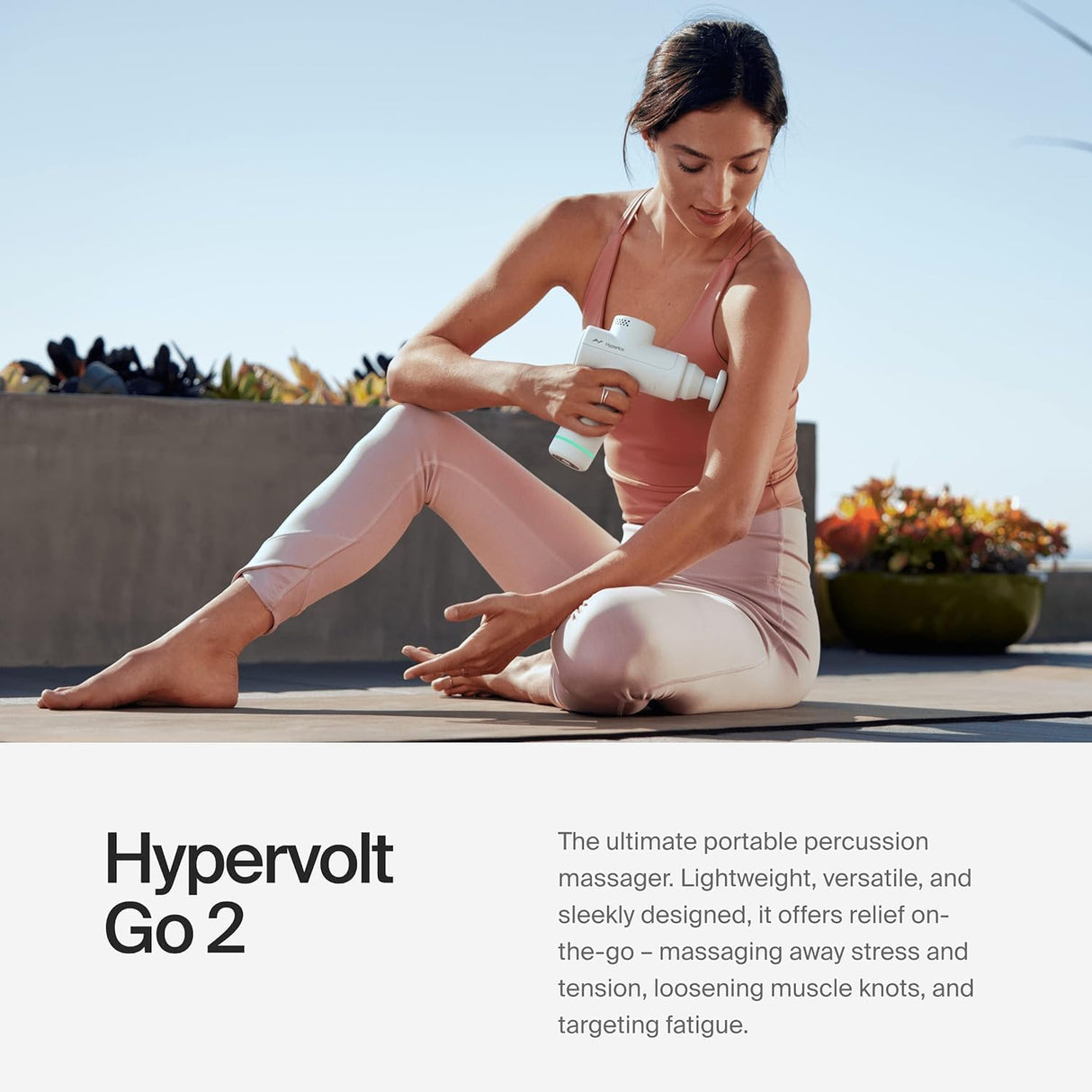 Hypervolt Go 2 Massage Gun, Quiet Glide Tech, 3 Speeds, 2 Heads, Relieves Sore Muscles and Stiffness, FSA and HSA Eligible, Arctic Grey
