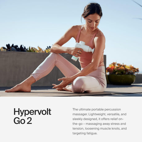 Hypervolt Go 2 Massage Gun, Quiet Glide Tech, 3 Speeds, 2 Heads, Relieves Sore Muscles and Stiffness, FSA and HSA Eligible, Arctic Grey