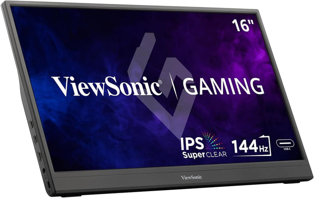 ViewSonic 16" 1080p IPS Portable Gaming Monitor, 144Hz, USB C, Mini HDMI, Black - Certified Refurbished