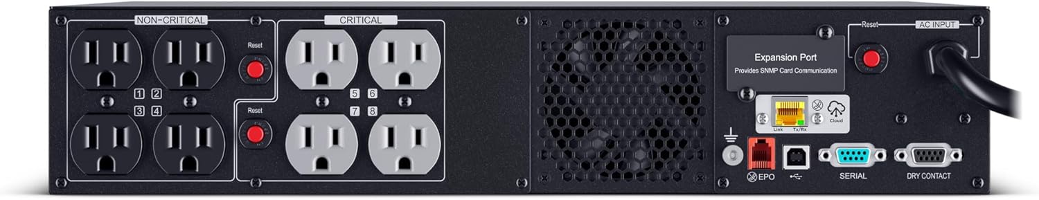 CyberPower Smart App Sinewave UPS Battery Backup and Surge Protector, 1500VA/1500W, 8 Outlets, 2U Rack/Tower - Certified Refurbished