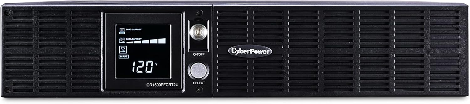 CyberPower PFC Sinewave UPS System, 1500VA/1050W, 8 Outlets, AVR, 2U Rack/Tower - Certified Refurbished