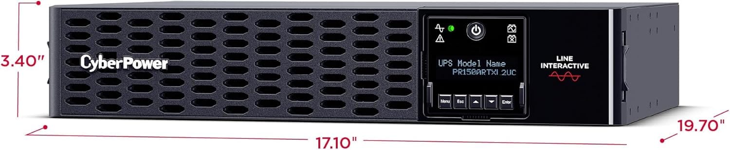 CyberPower Smart App Sinewave UPS Battery Backup and Surge Protector, 1500VA/1500W, 8 Outlets, 2U Rack/Tower - Certified Refurbished
