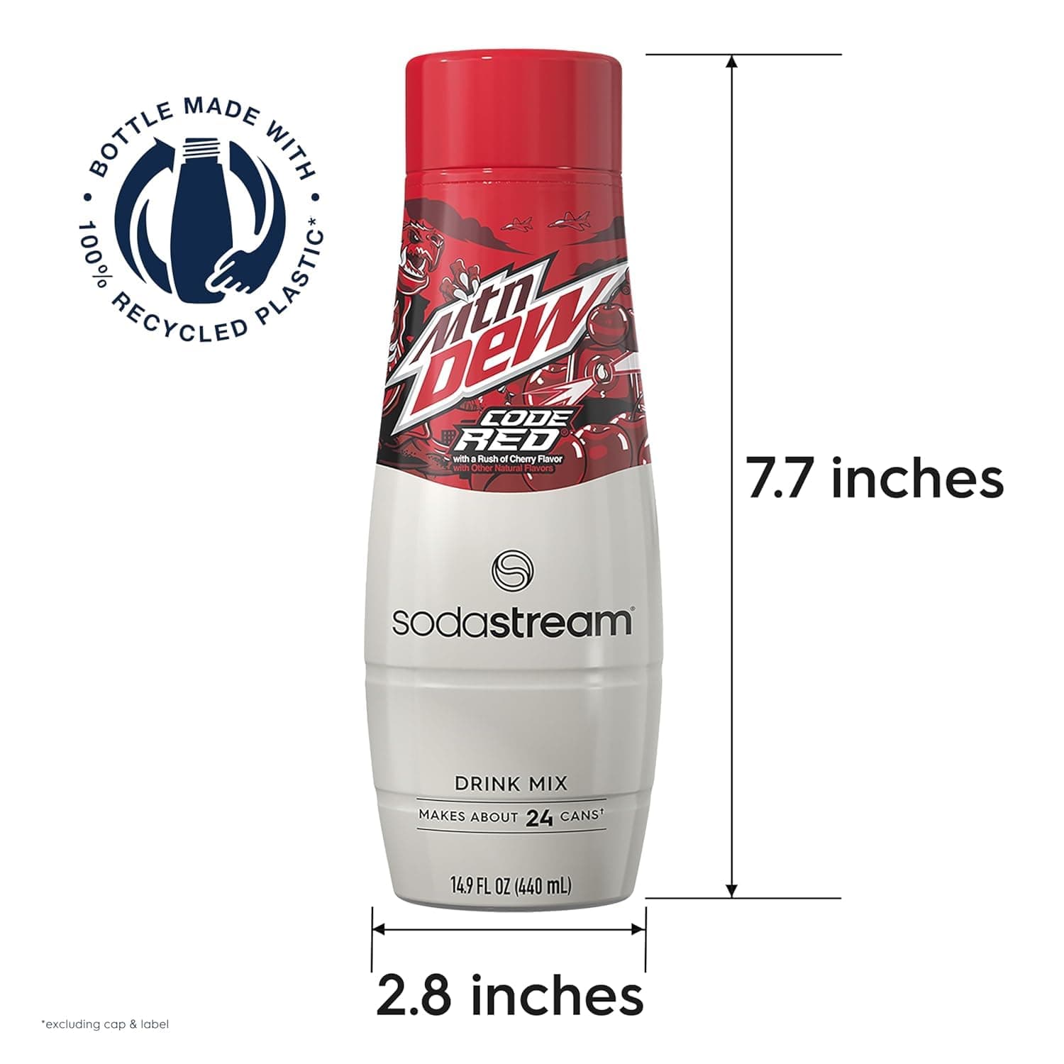 SodaStream MTN Dew Code Red Drink Mix for Sparkling Water Makers, Pack of 4