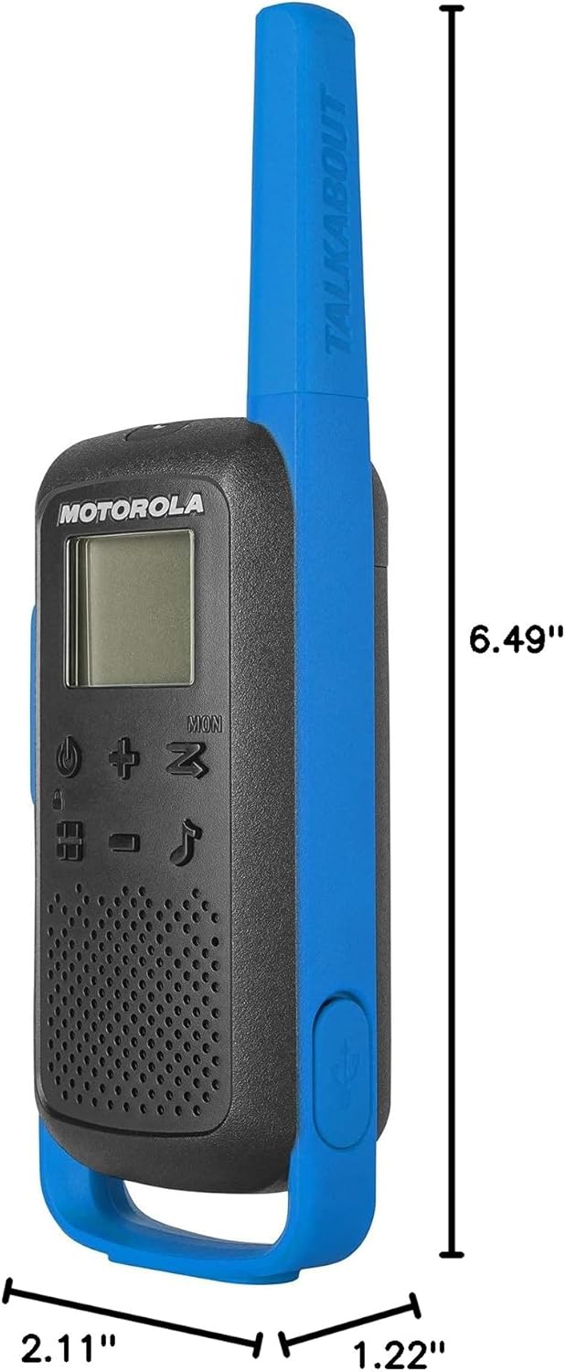 Motorola Solutions Talkabout Rechargeable 25-Mile 2-Way Radio, Black/Blue