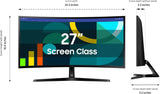 Samsung 27" Essential S3 Series FHD 1800R Curved Computer Monitor, 100 Hz, Game Mode