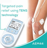 Innohaus TENS Unit Muscle Stimulator with 50 Intensity Levels for Pain Relief and Muscle Recovery, White - Refurbished