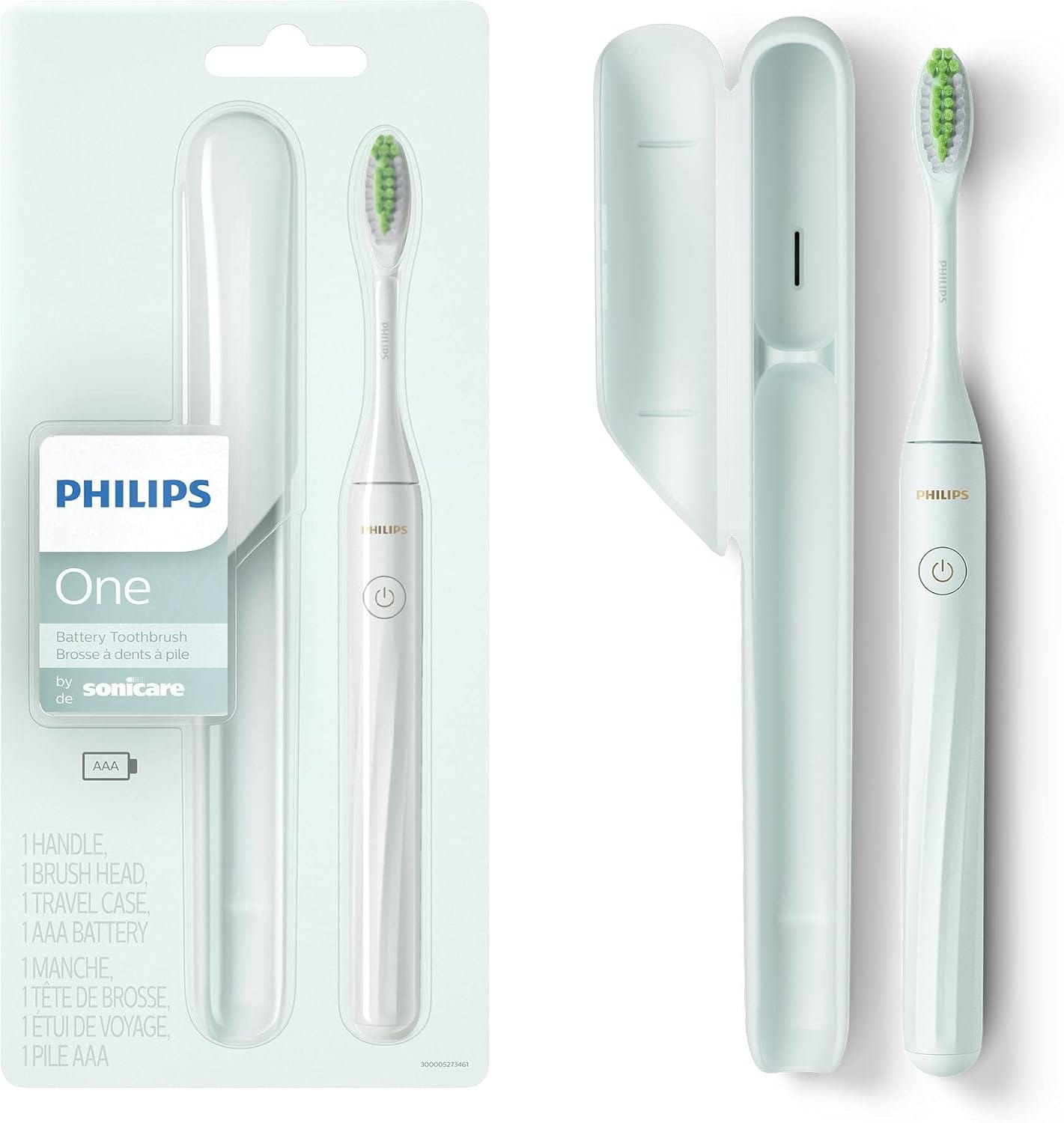 Philips One by Sonicare Battery Toothbrush, Mint Light Blue