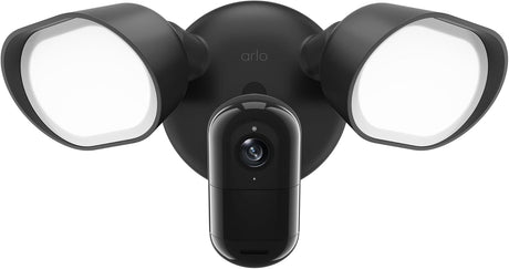 Arlo Wired Floodlight Security Camera, Black - Certified Refurbished