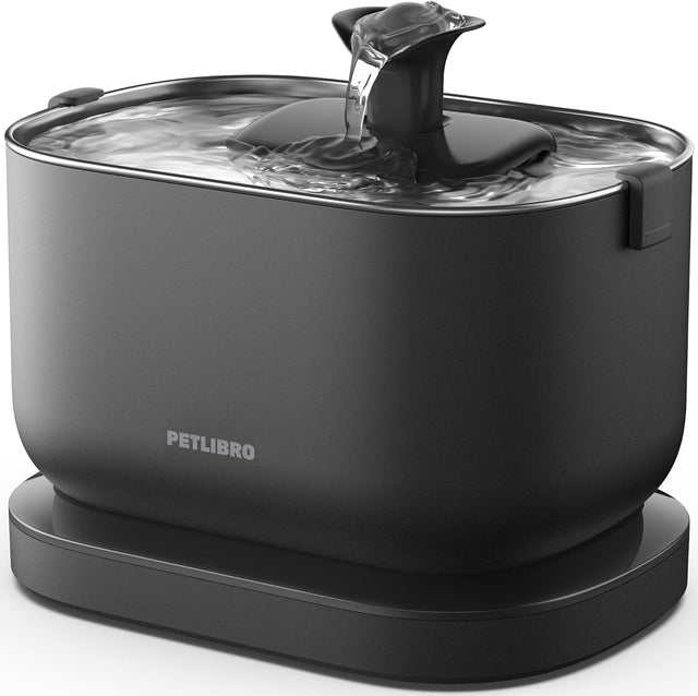 Petlibro Cordless Cat Water Fountain, Battery Operated, 2.5L/84oz, Dockstream, Black - Certified Refurbished