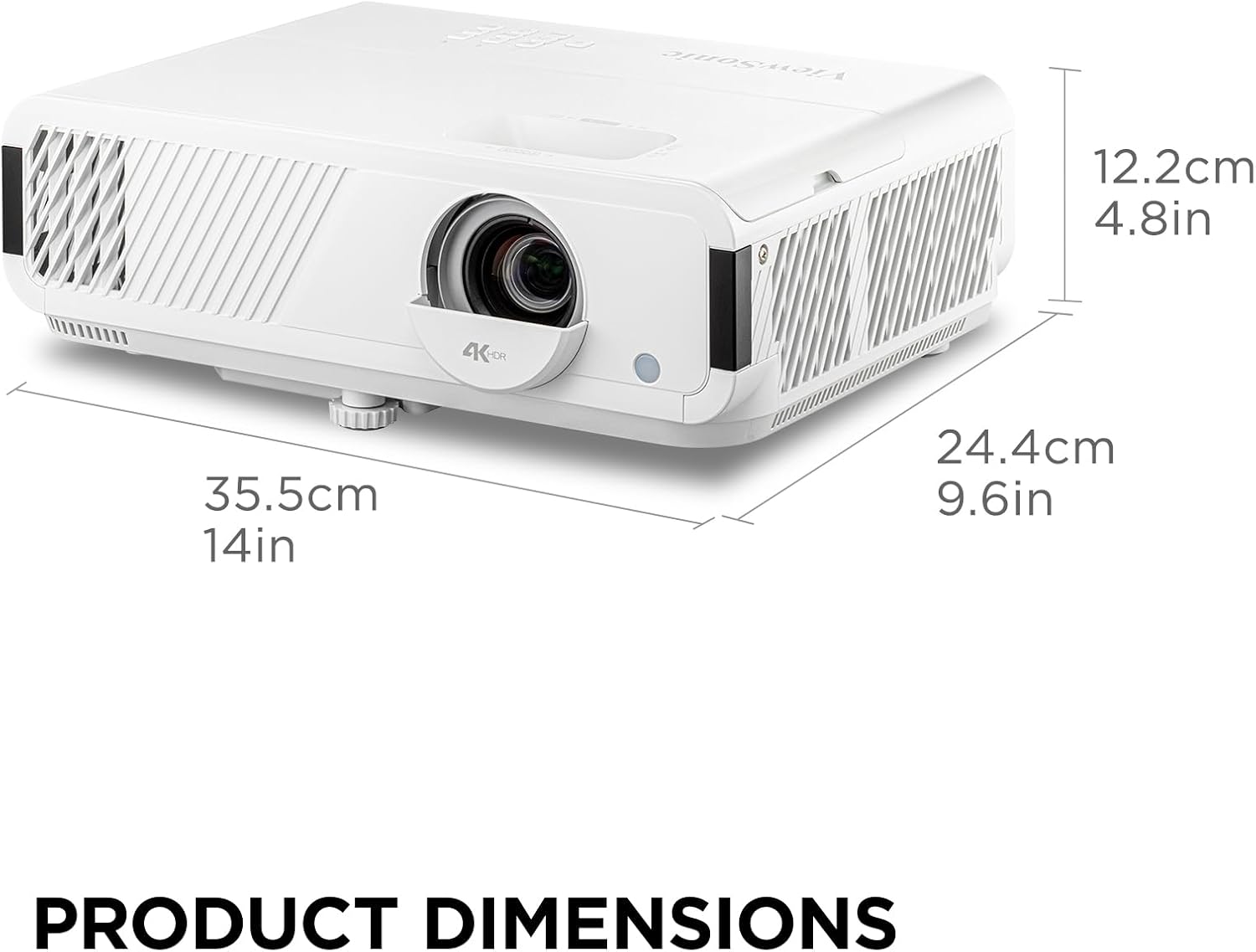 ViewSonic UHD 4K Gaming Projector Designed for Xbox with 4.2ms Response Time, White - Certified Refurbished