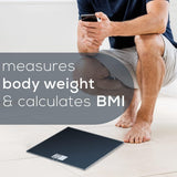 Beurer Bluetooth Glass Scale with BMI Measurement, Smart Digital Bathroom Scale Connects with Health App Analyzer, Black - Refurbished