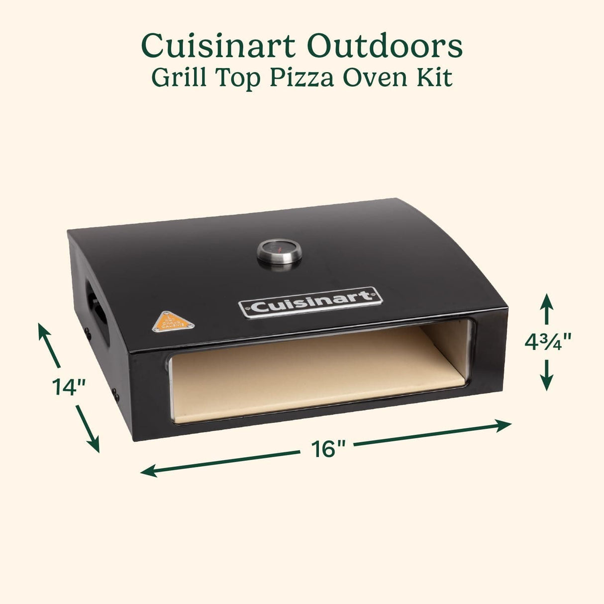 Cuisinart Grill Top Pizza Oven Kit, Black
