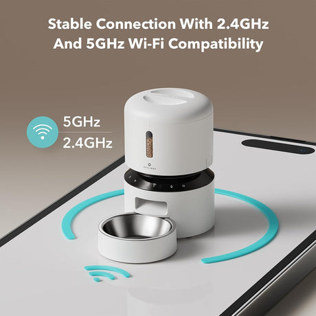 Petlibro Granary Automatic Pet Feeder, 5G Wi-Fi, 3L, Timed Dry Food Dispenser, White - Certified Refurbished