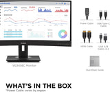 ViewSonic 34" 21:9 1440p Curved Monitor with Ergonomic Design, 100W USB C, 100 Hz, Black - Certified Refurbished
