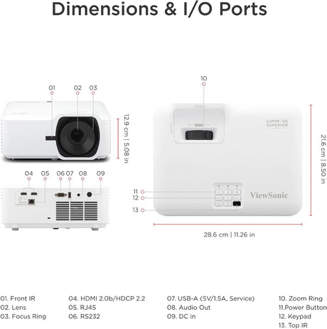 ViewSonic 5000 Lumens 1080p Laser Projector - Certified Refurbished