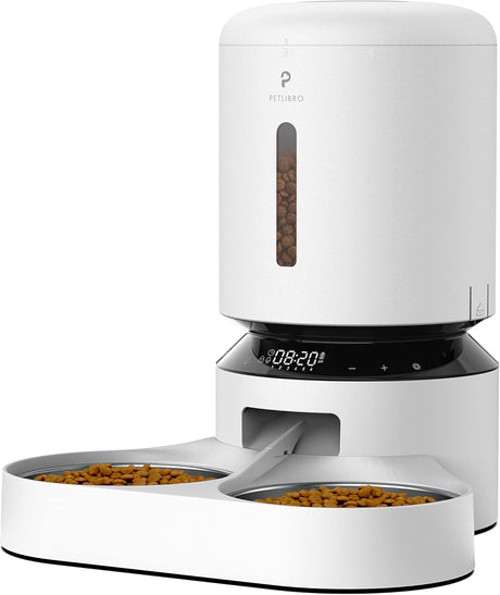 PETLIBRO Granary 5L Automatic Pet Feeder, Double Tray, White - Certified Refurbished