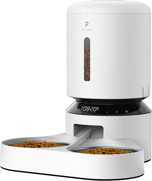 PETLIBRO Granary 5L Automatic Pet Feeder, Double Tray, White - Certified Refurbished