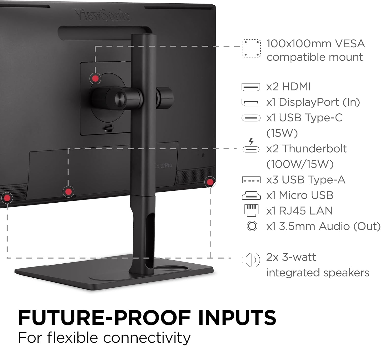 ViewSonic 27 Inch 4K UHD IPS Monitor with Advanced Ergonomics - Certified Refurbished