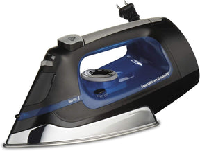 Hamilton Beach Clothing Iron, Steam Iron for Clothes with Stainless Steel Soleplate & Retractable Cord, Black - Certified Refurbished