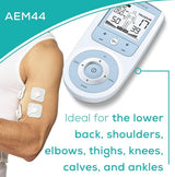 Innohaus TENS Unit Muscle Stimulator with 50 Intensity Levels for Pain Relief and Muscle Recovery, White - Refurbished