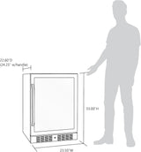 Newair 24" Built-in Beverage Fridge with Triple-Pane Glass, 177 Cans, Stainless Steel - Certified Refurbished