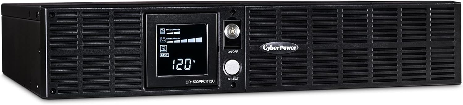 CyberPower PFC Sinewave UPS System, 1500VA/1050W, 8 Outlets, AVR, 2U Rack/Tower - Certified Refurbished