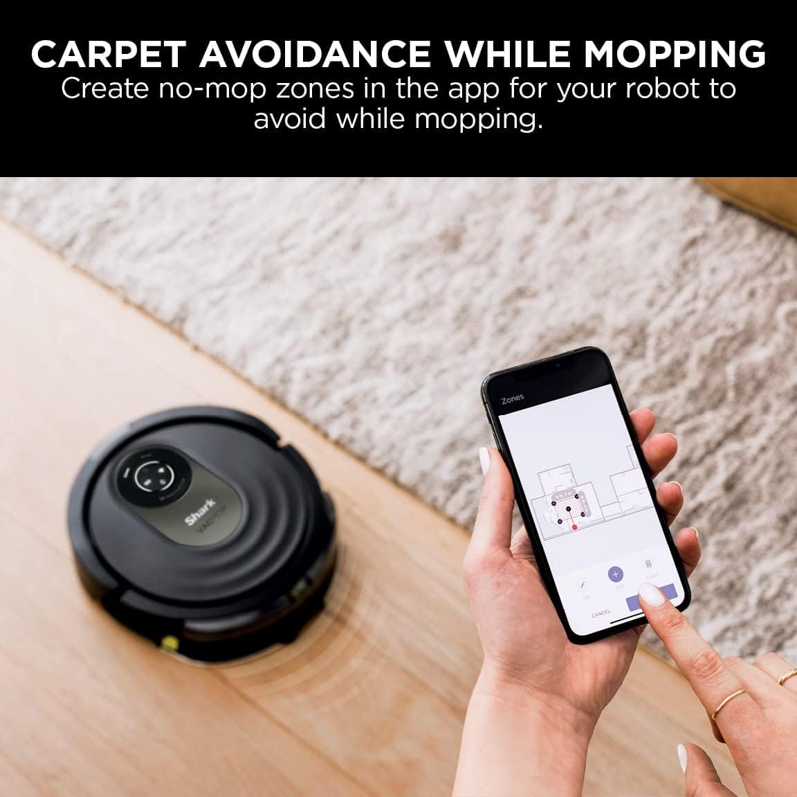 Shark 2-in-1 Robot Vacuum and Mop with Self-Cleaning Brushroll, Black - Open Box
