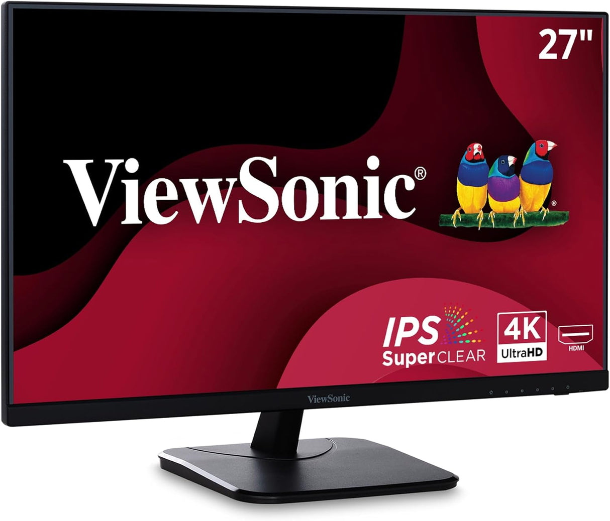 ViewSonic 27" IPS 4K Monitor with Ultra-Thin Bezels, 60 Hz, Black - Certified Refurbished