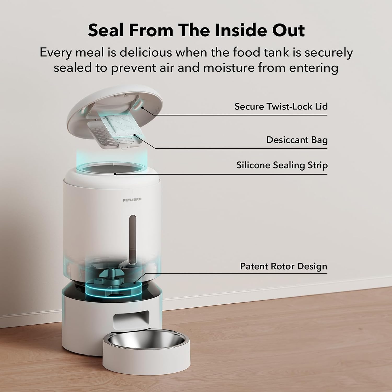 PETLIBRO Granary 5L Automatic Pet Feeder, WiFi Control, White - Certified Refurbished