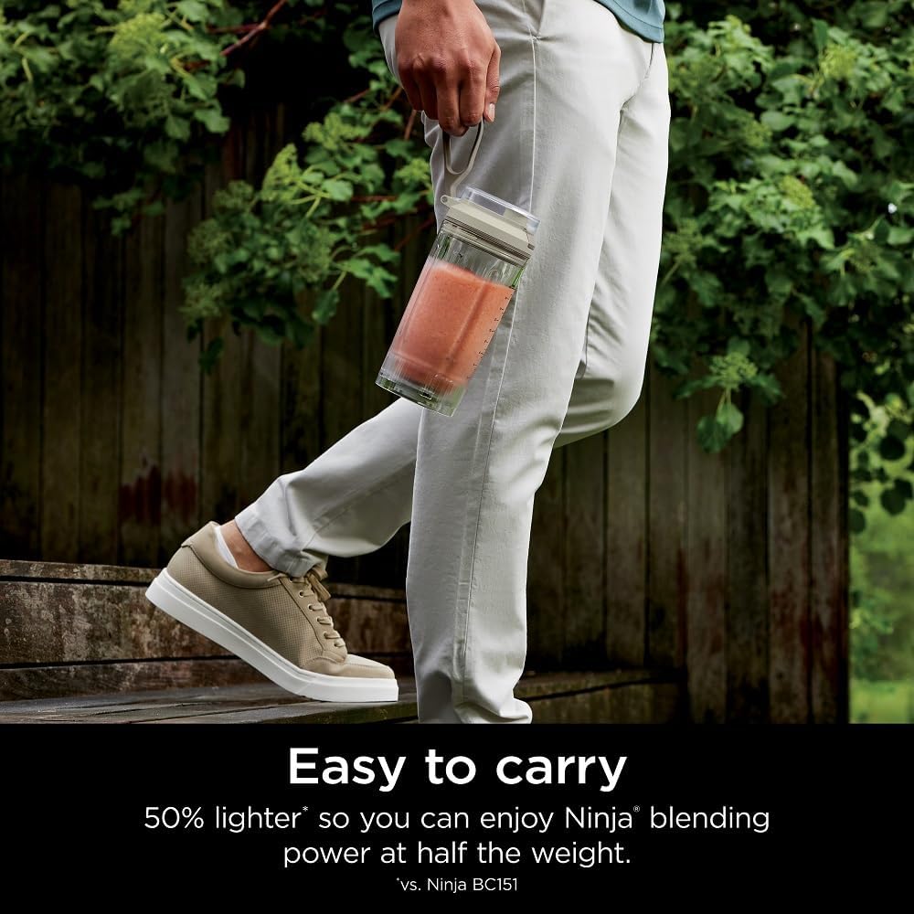 Ninja Blast Max Personal Cordless Blender for Smoothies, Blend, Ice Crush, 22 oz. Twist & Go Vessel, Cream - Certified Refurbished