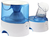 Crane 0.5 Gal Steam Inhaler & Warm Mist Humidifier, Bedroom Sinus Vaporizer, HSA/FSA Eligible, Blue/White