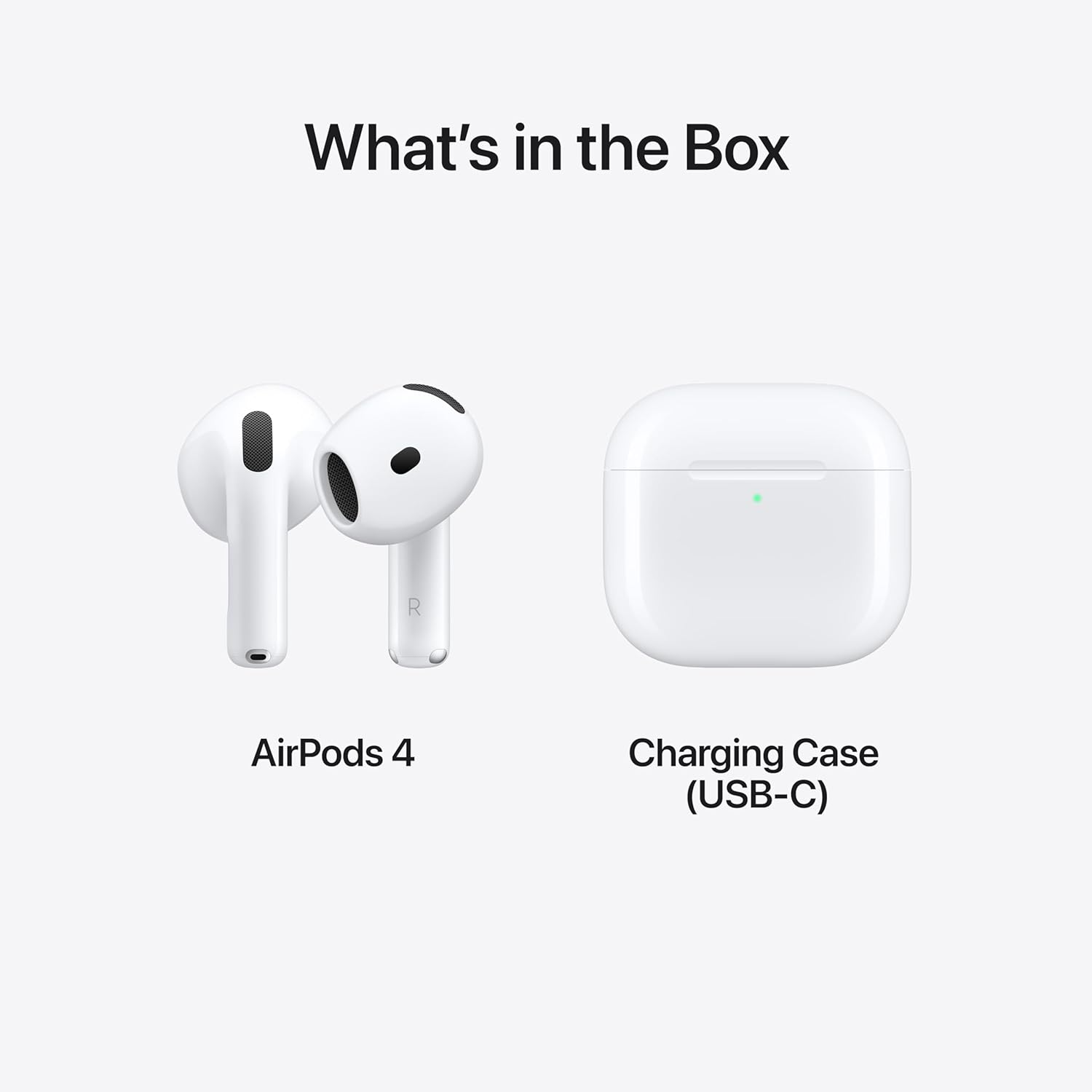 Apple AirPods 4 Wireless Earbuds with USB-C Charging Case, Bluetooth, H2 Chip, Sweat and Water Resistant, 30-Hour Battery Life, White